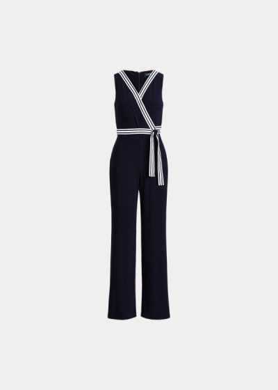 Jumpsuits Ralph Lauren Mujer Azul Marino - Surplice Jersey - MDIOB9840